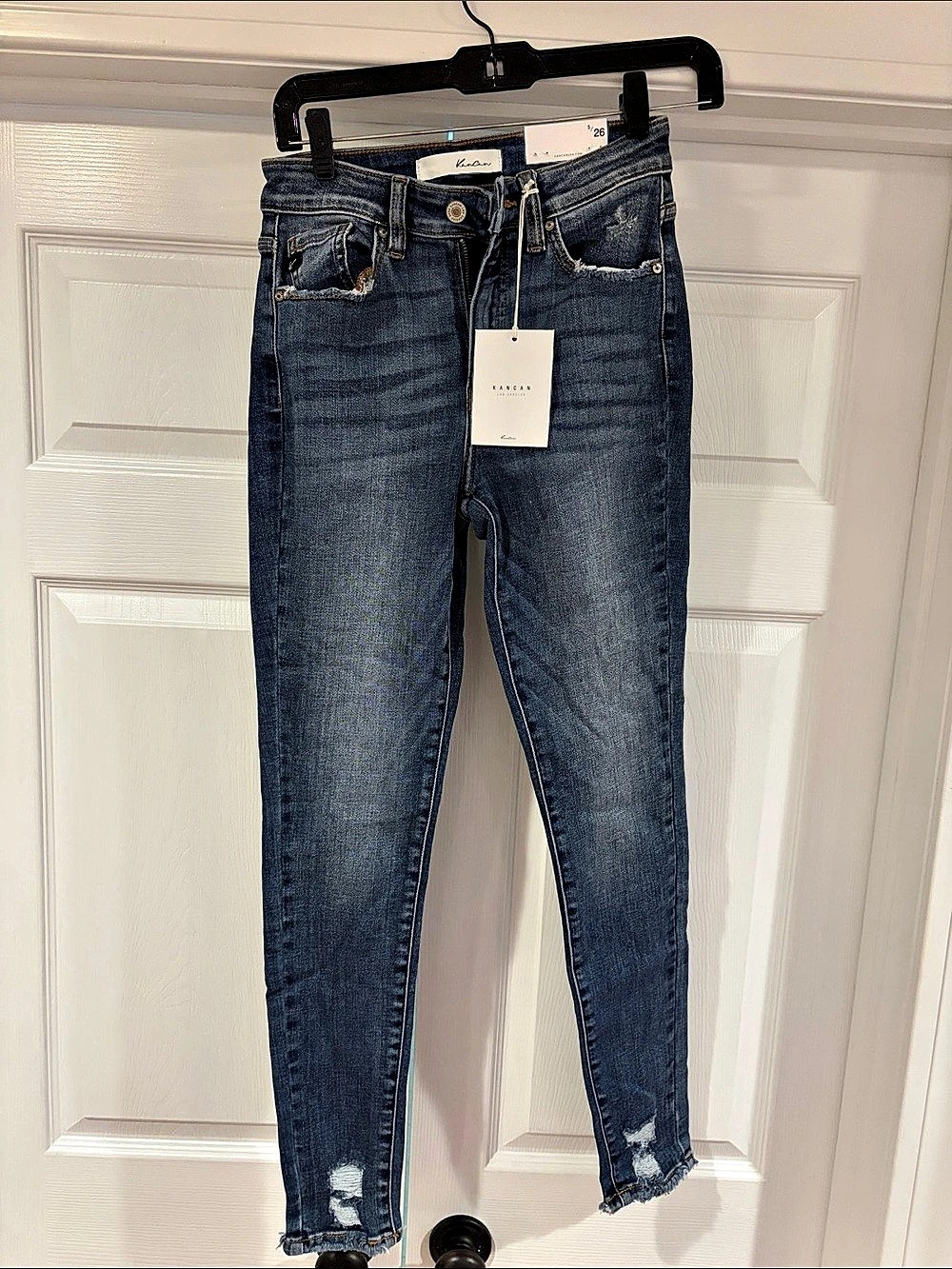 NWT Kancan High Rise Ankle Skinny Jeans Blue Waist 26